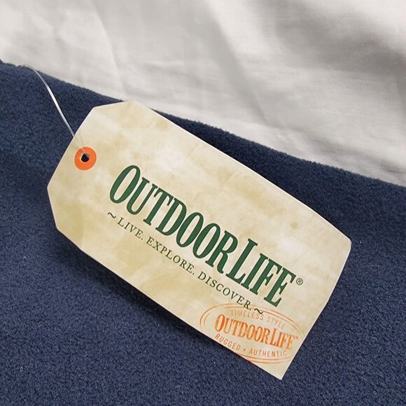 Outdoor Life Mens Large Polar Fleece Navy Blazer Vest Casual Outdoors Comfort - Picture 6 of 11